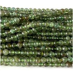 Natural Natural Clear Green Apatite Fluorapatite Round Loose Small Beads 07922