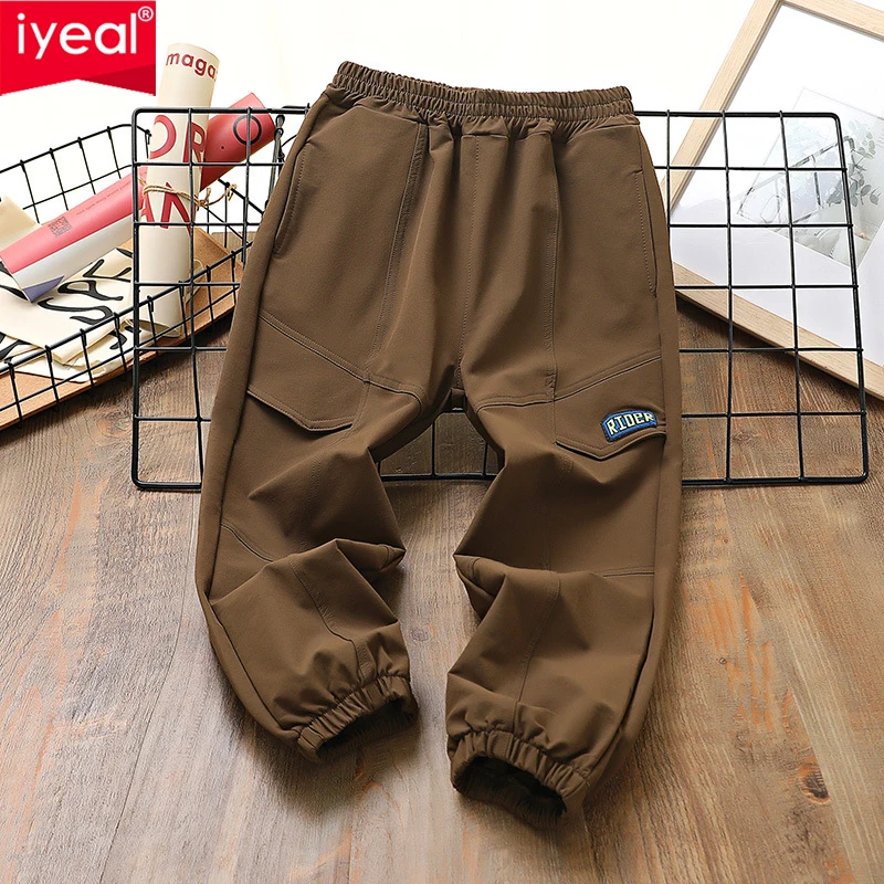 

IYEAL Children's Thickened Windproof Pants 2023 Spring and Autumn New Boys Girls' Leisure Pants Children's Mountaineering Pants