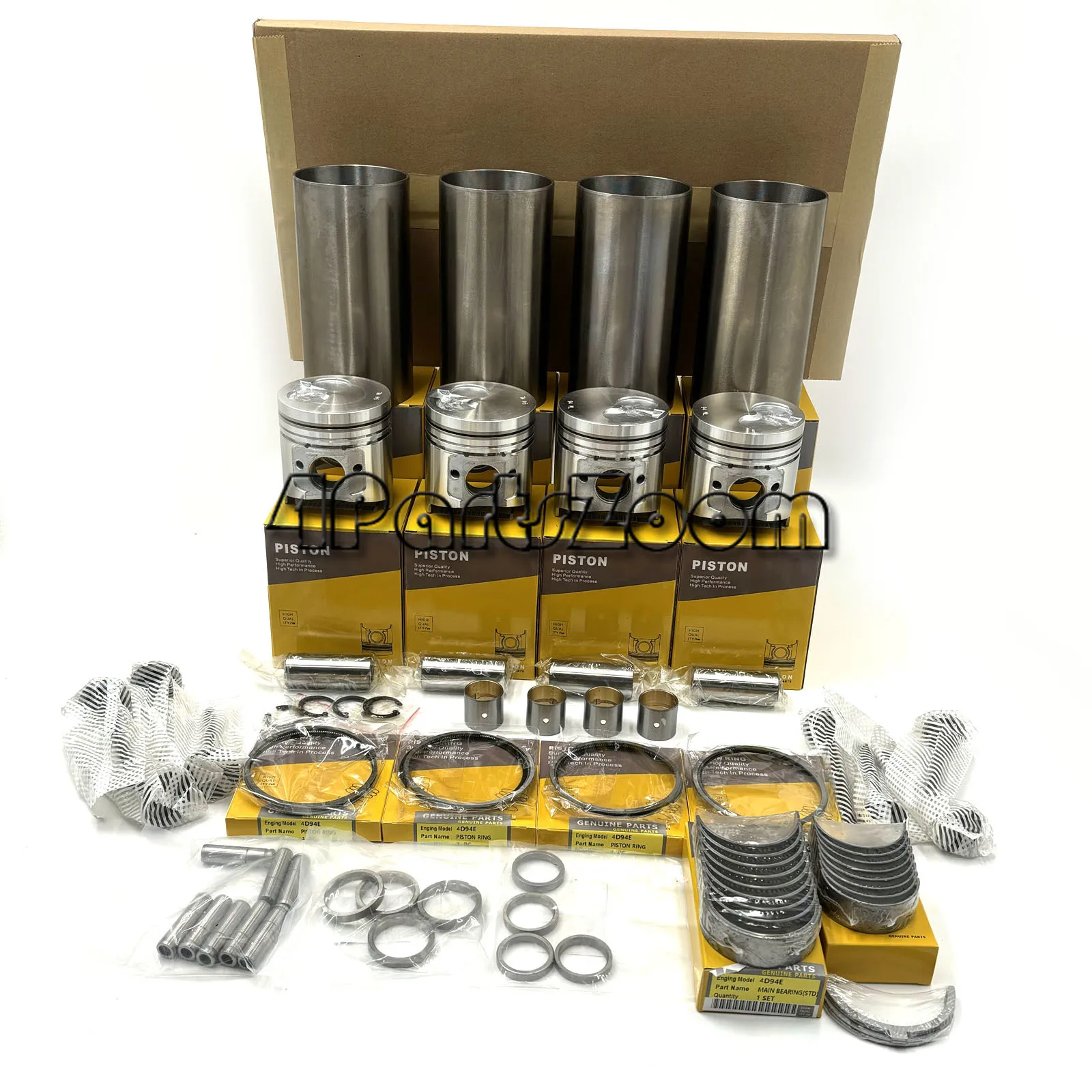 New STD Gasket Set+Piston+Ring+Bearings+Washer+Bushings For Kubota V1903 Engine