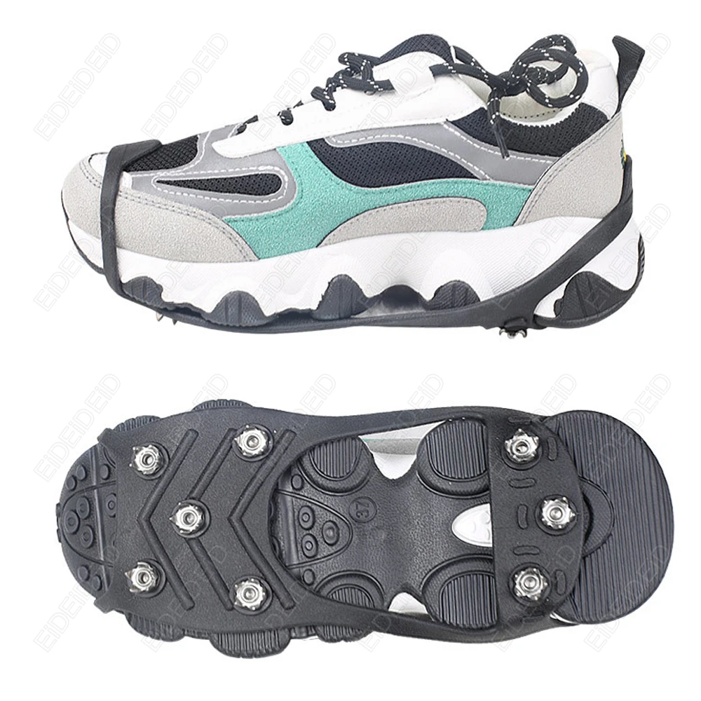 8 Tooth Crampons Anti slip Shoe Covers for Snow Ice Boots Ideal for Winter Outdoor Activities like Climbing Hiking Fishing