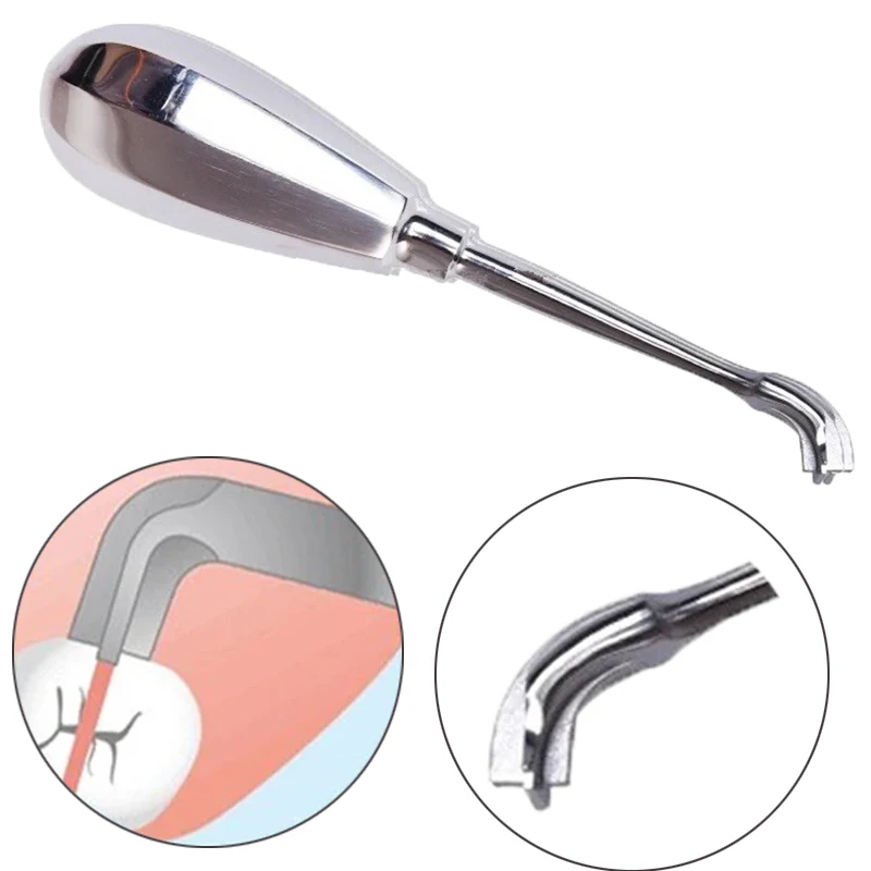 Dental Crown Spreader Drill Restoration Metal Handle Non-Slip Root Elevator Cross Broken Crown Remover Dental Root Elevator Tool