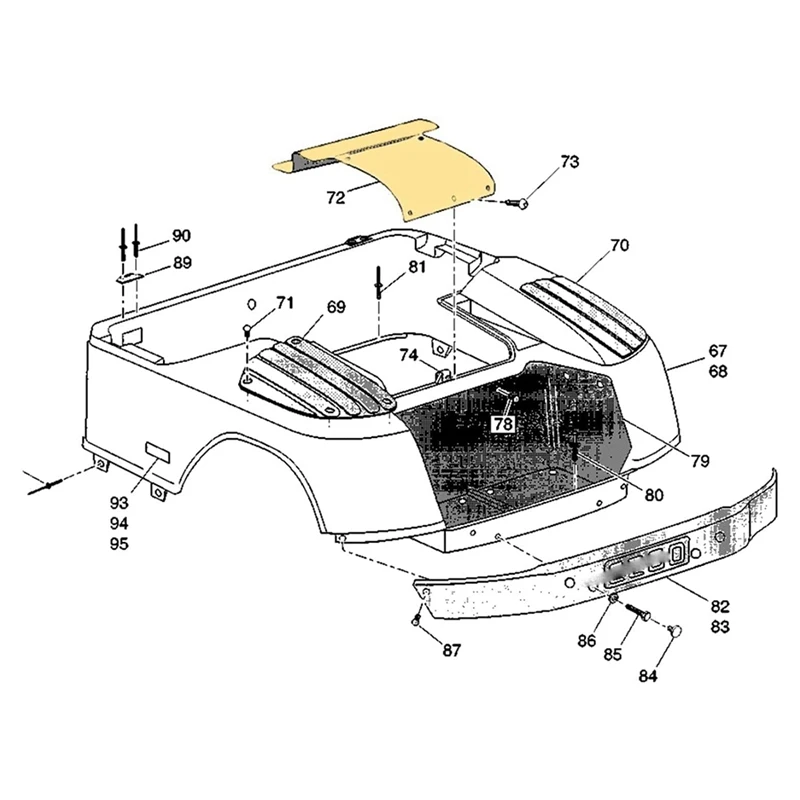 For Access Panel Motor Engine Cover EZGO Medalist TXT Golf Cart 1994+, 71320-G01