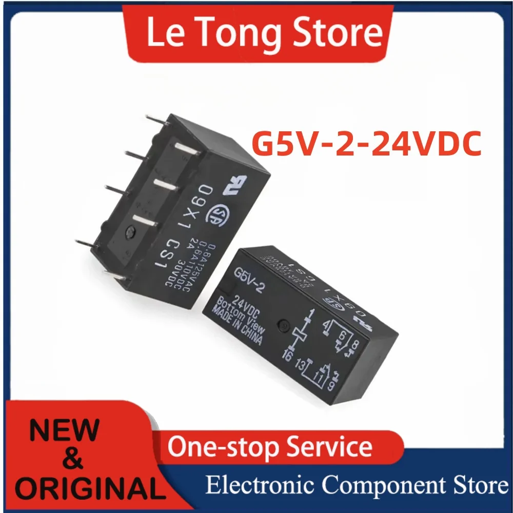 5 10PCS  G5V-2-12VDC 24VDC 5VDC two open two closed 8PIN 2A New Authentic Original Signal RelayB For OMRON