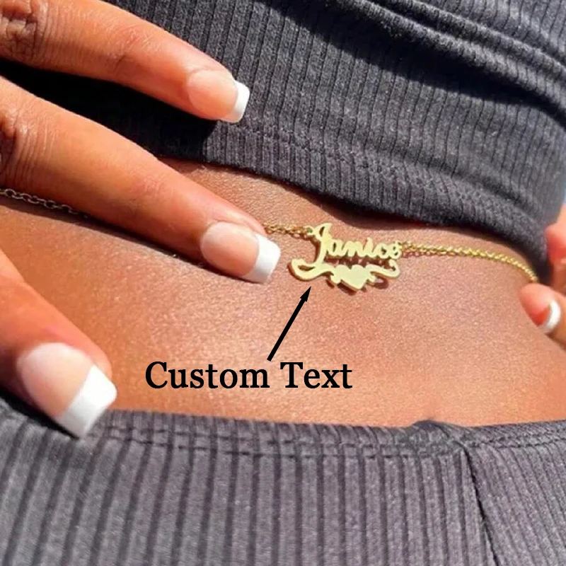 

Custom Women's Name Stainless Steel Waist Chain Belly Chain Sexy Waist Circumference Accessories Personalized Body Chain Jewelry