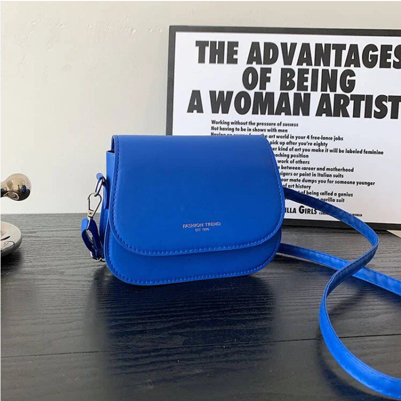 Yogodlns Trendy Sattel Schulter Tasche Frauen PU Leder Umhängetasche Einfache Feste Farbe Klappe Umhängetasche Designer Handtaschen Beutel – Detail 33