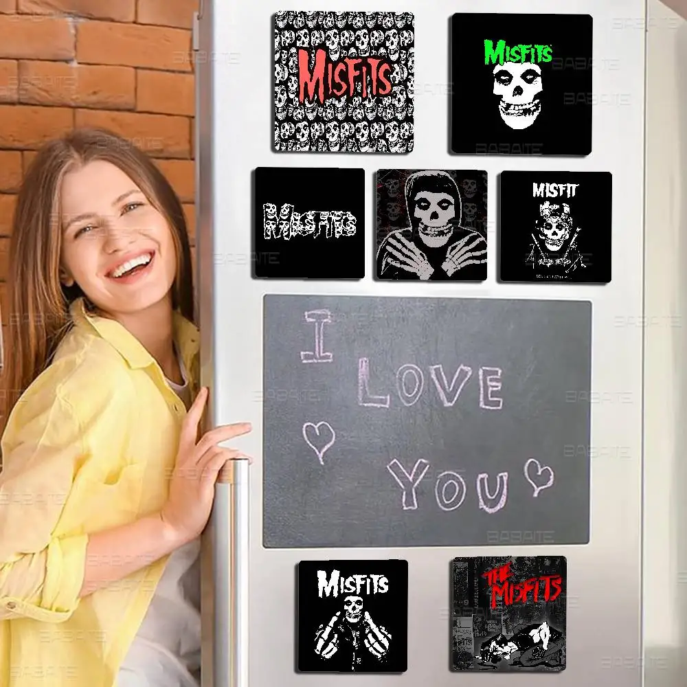 Band Misfits Fridge Magnet Creative Square Refrigerator Magnets Picture for Kitchen Office Whiteboard Home Decoration Gifts