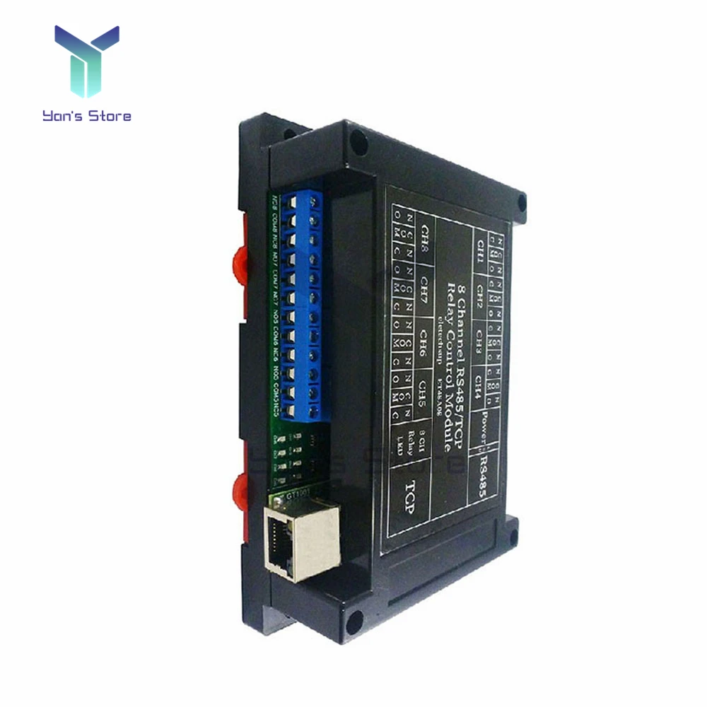 DC 12V 8 Channel Ethernet Relay Network Switch Modbus TCP UDP Web HTTP RS485 Timer Module ET48A08