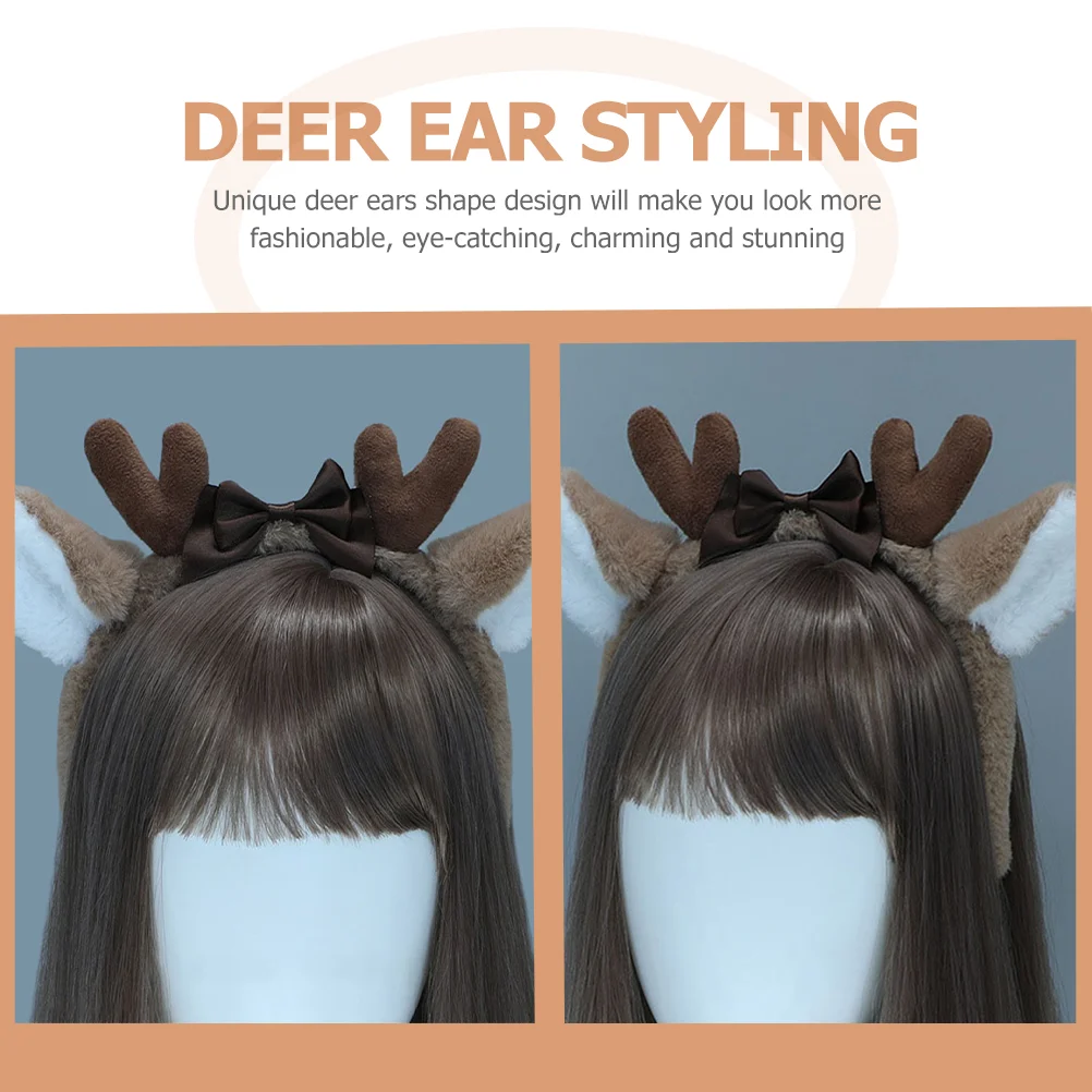 Deer Ear Headband Portable Hairband Reusable Dress Lovely Plush Girls Headbands