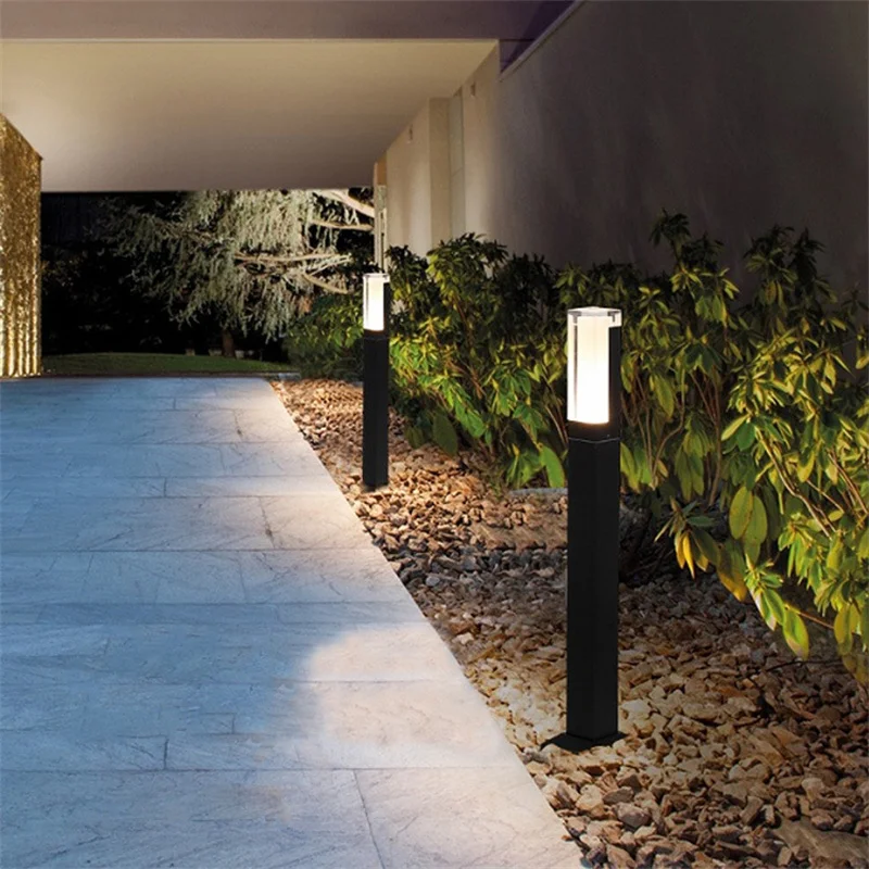 Acrylique Pelouse Lumière Extérieure Étanche IP65 10W LED Éclairage Nouvelle Colonne En Aluminium Jardin Chemin Jardin Paysage Lumière AC85-265V