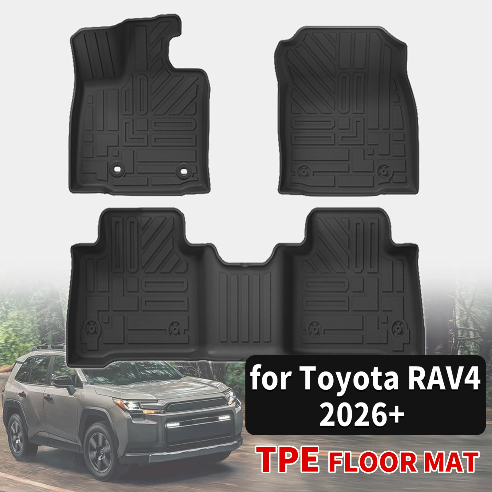 

for Toyota RAV4 2026 2027 3D Maxpider Style TPE Floor Mats pad Full Coverage Heavy Duty All Weather Accessories easy clean