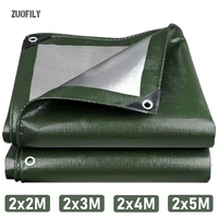 Green Waterproof Tarpaulin Thickened Tarp Rain Cover Sunshade Cloth Multipurpose Reinforce Outdoor Garden Backyard Awning Canopy