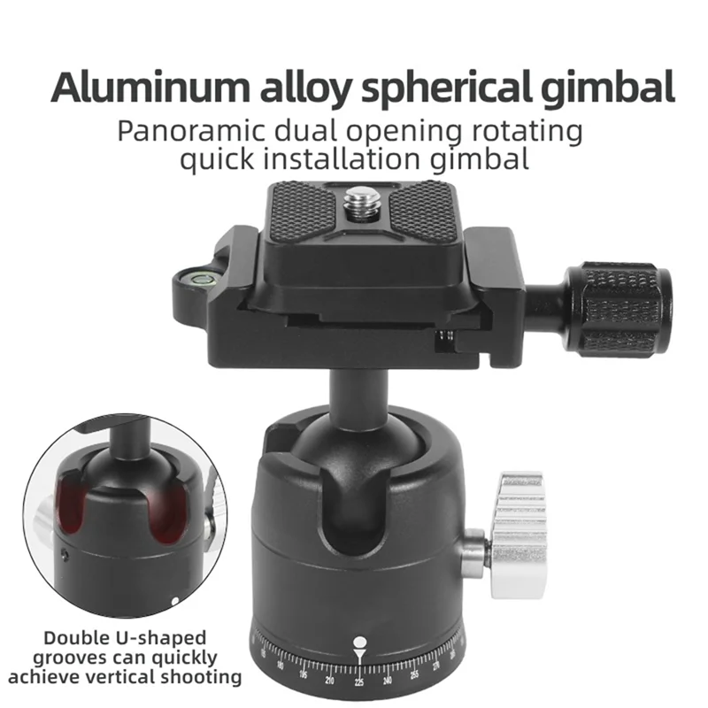 【Buy Now】1/4" Quick Release Plate Ball Head Tripod With 360 Degree Panoramic Rotation For Professional For DSLR Cameras