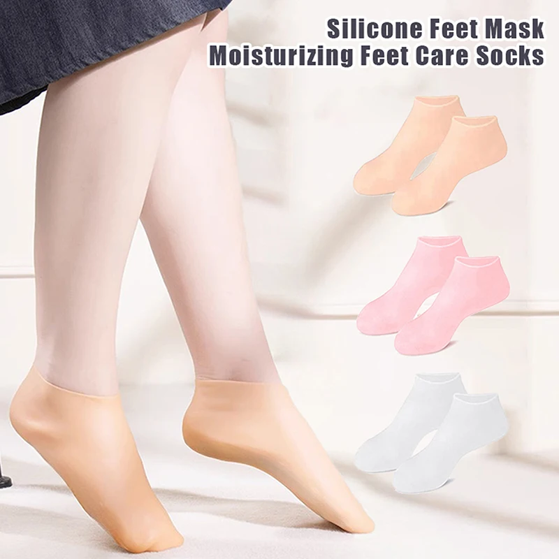 1Pairs Silikon Feuchtigkeitsspendende Fußpflege Socken Anti Füße Haut Trockenheit Rissbildung Peeling Abgestorbene Haut Entfernen Schutz Schmerzen Relief