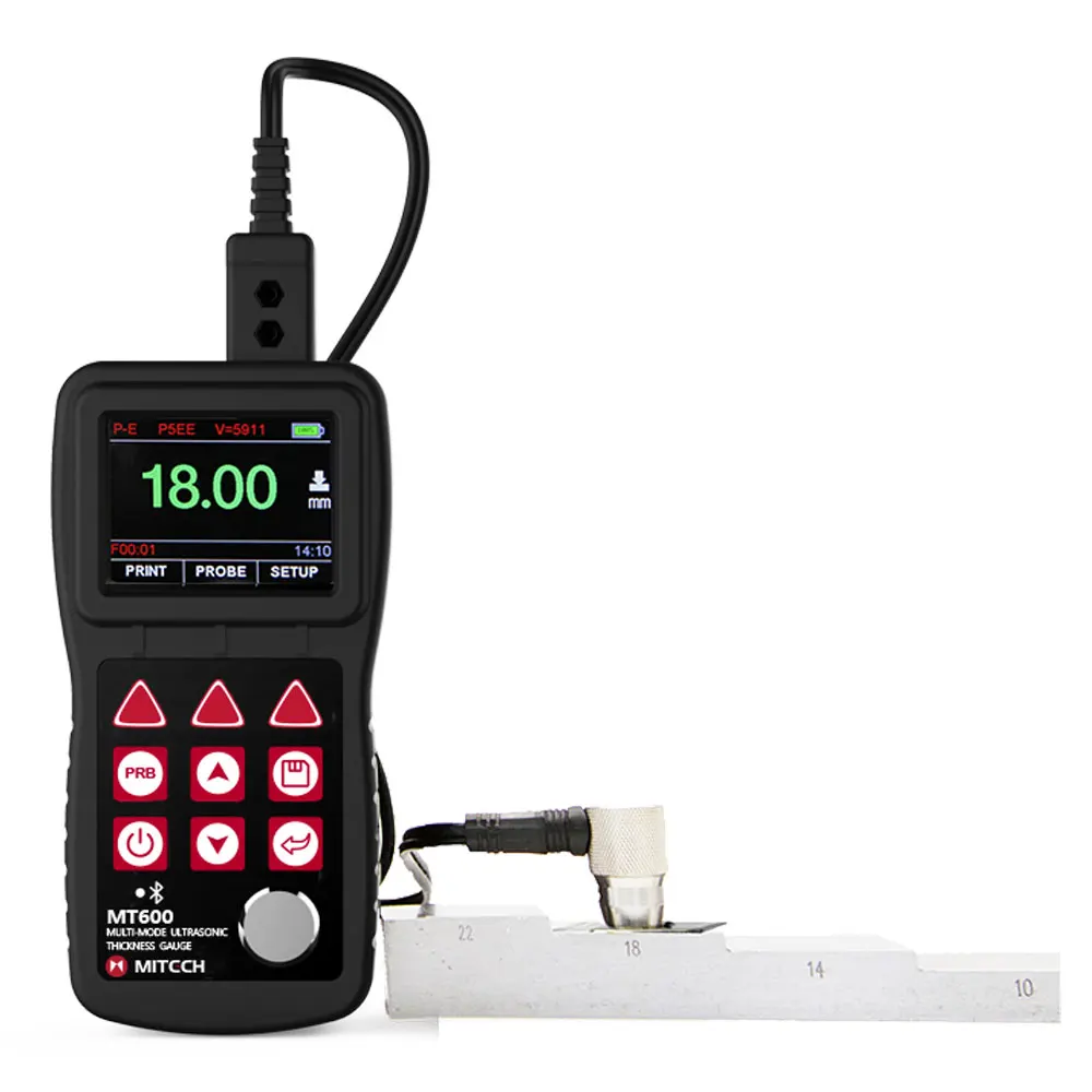 

Digits High precision MT600 Multi-Mode Ultrasonic Thickness Gauge tester Through Paint & Coatings TFT LCD range 0.65-600mm