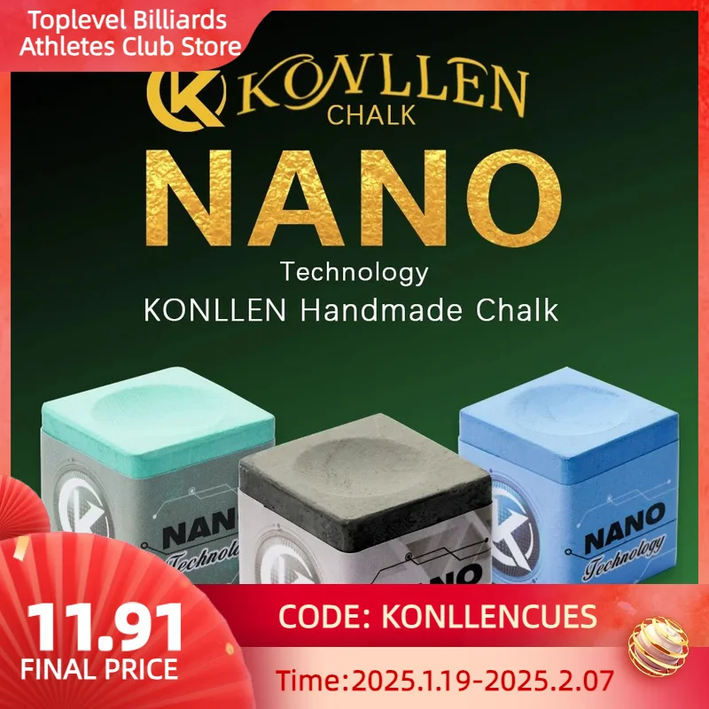 KONLLEN Billiards Chalks Grip Power Adhesion Solidity Pool Cue Chalk Snooker Chalk Black Chalk Nano Technology Material Chalk