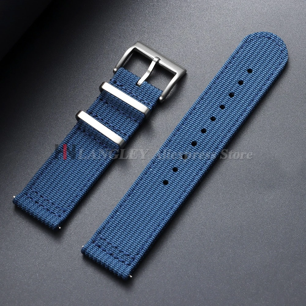 20mm 22mm Geripptes Nylonarmband für Omega für Seiko für Tudor Gewebtes Canvas-Stoff-Uhrenarmband Militär Sport Schnellverschluss-Armbänder