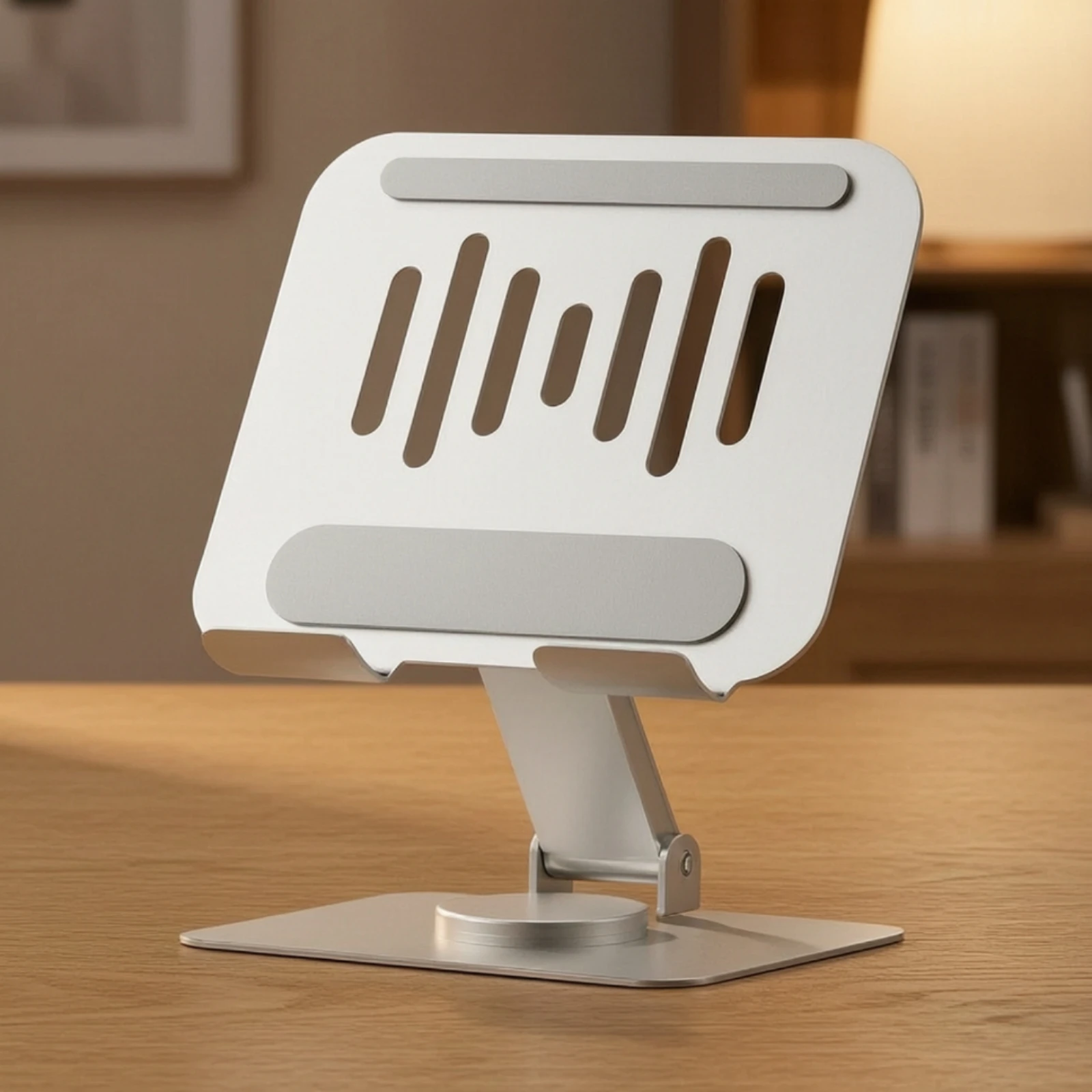 Rotating Desktop Tablet Stand Anti-Scratch Metal Tablet Stand with Ventilation Slots Non-Slip Sturdy for Desk, Study Areas