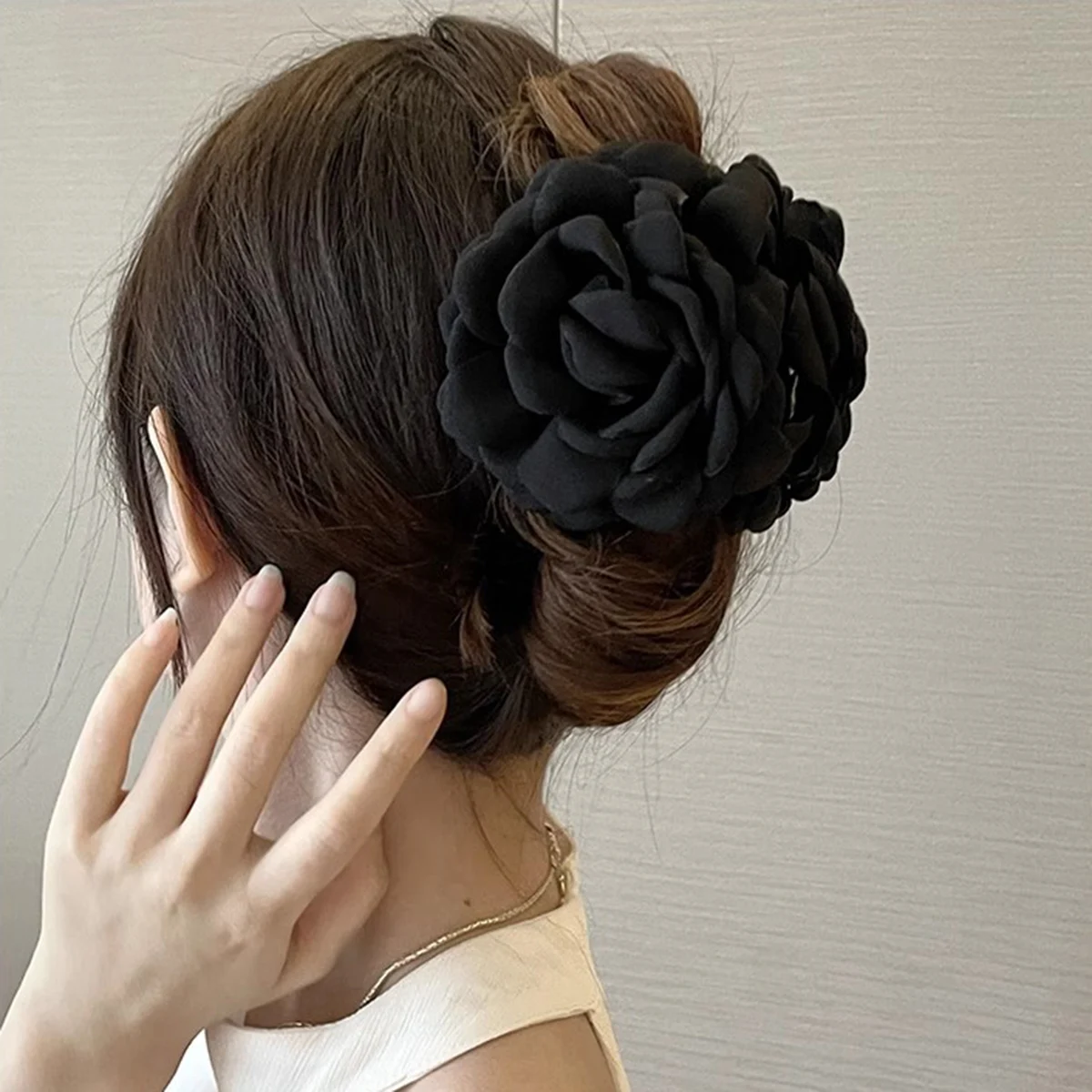 Lystrfac New Big Rose Flower Hair Clip Hairpin for Women Girls Back Head Clip Fashion Headdress Hair Accessories