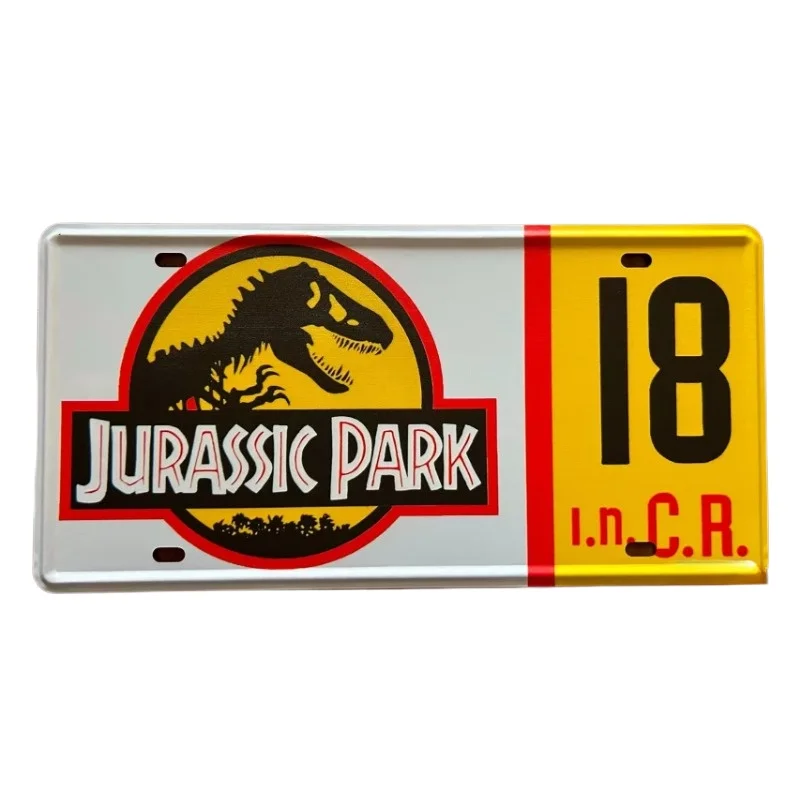 

Jurassic Park Decorative Licence Plate Action Figures Car Culture Periphery 15x30cm Children's Toys Birthday Gift