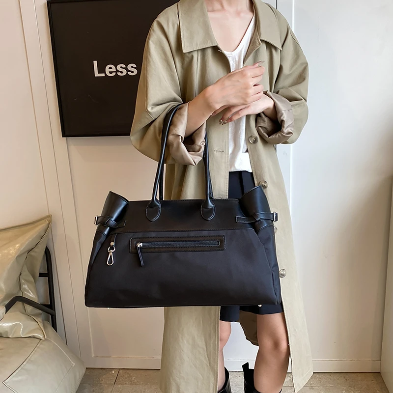 

Высококачественная однотонная большая сумка для женщин - минималистичный винтажный кожаный кошелек-мессенджер для делового отдыха