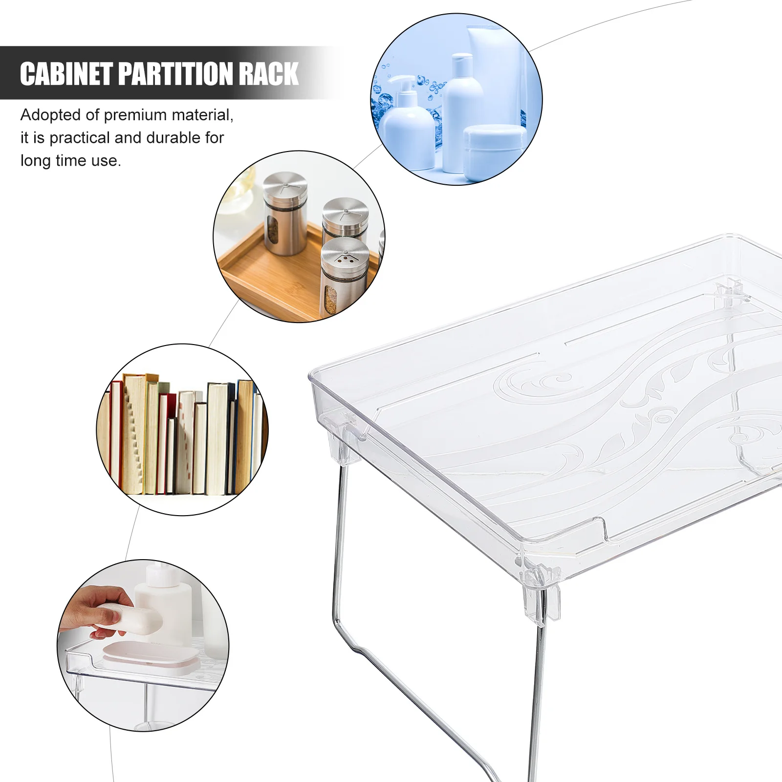 

Foldable Storage Rack Plastic and Metal Cabinet Shelf Organizer for Closet Bookshelf Bathroom Gadgets Cosmetics Pill Stationery