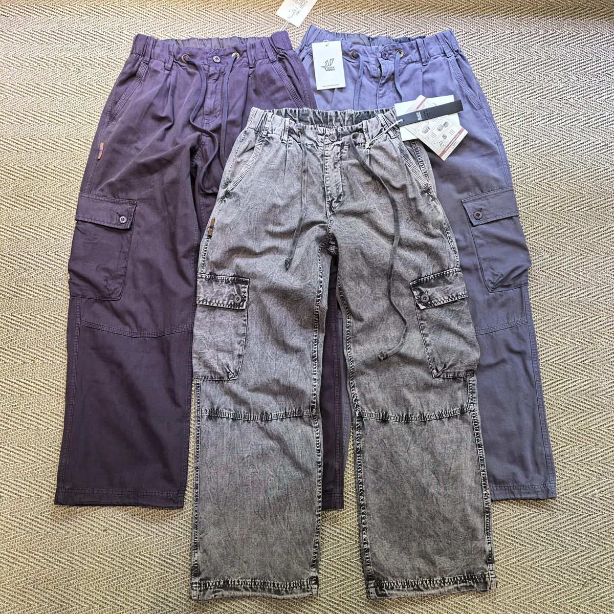 Amekaji Wear Multi-Pocket Wash Wax Dye Loose Straight Japanese Style Overalls Ankle-Tied Cargo
