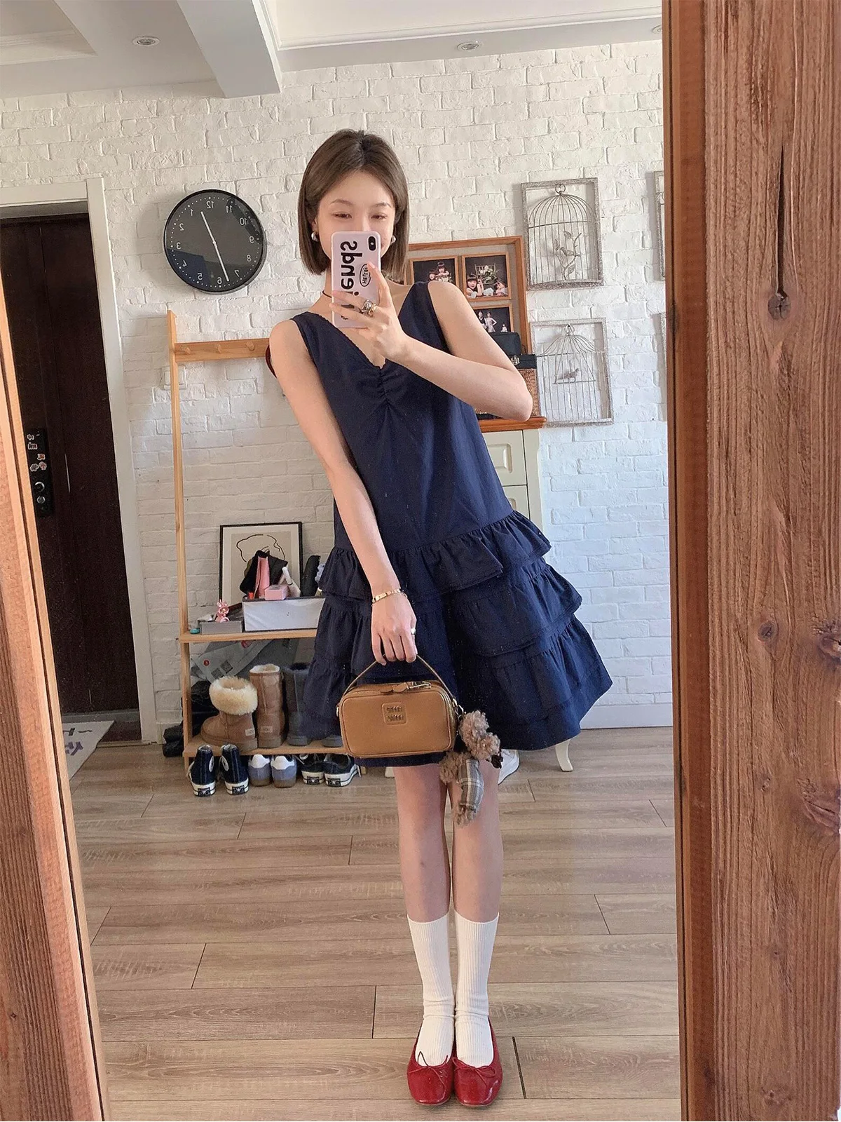 

Korean Sle Knot V-Ne Svel Vest Dr Layered A-Line Dr Soft Comfortable Spring Summer Autumn Women's D...