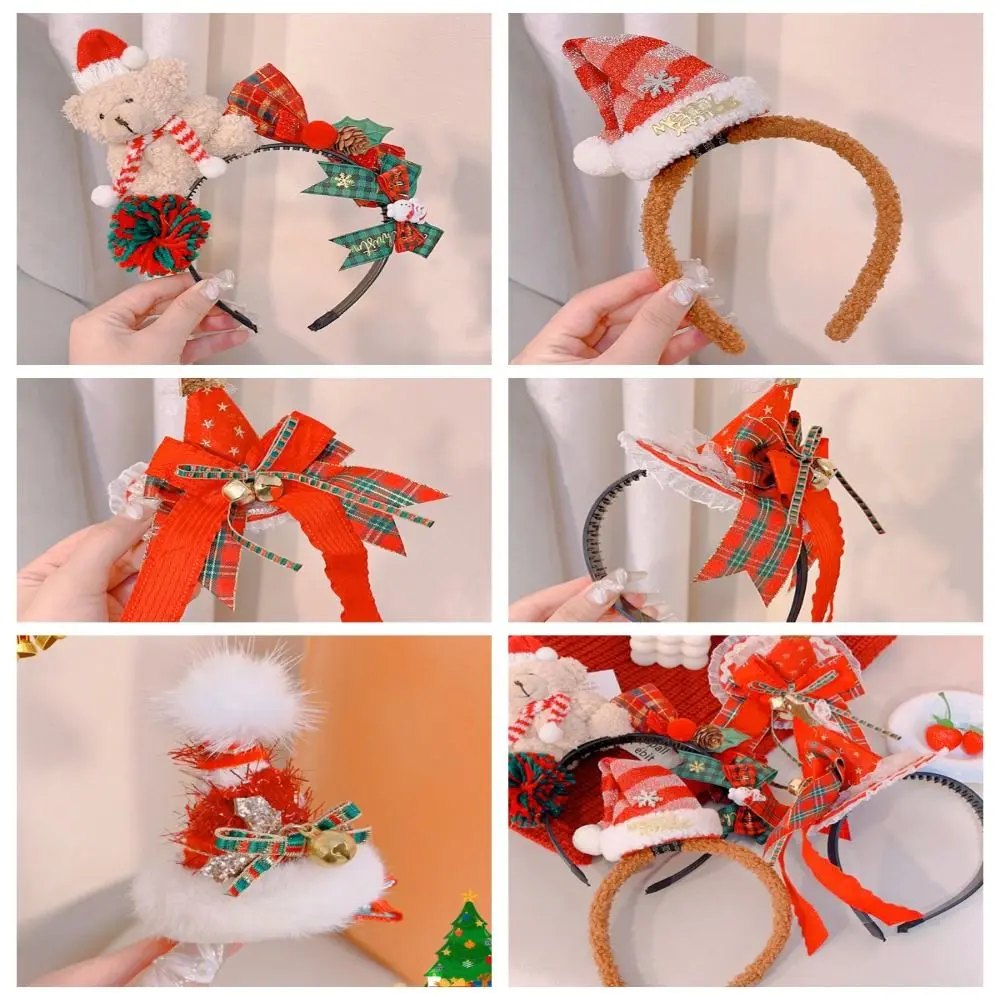 Lovely Hair Accessories Christmas Headband Hairpin Xmas Santa Claus Hair Hoop Hairband Merry Chritmas Antler Hair Clip Outdoor