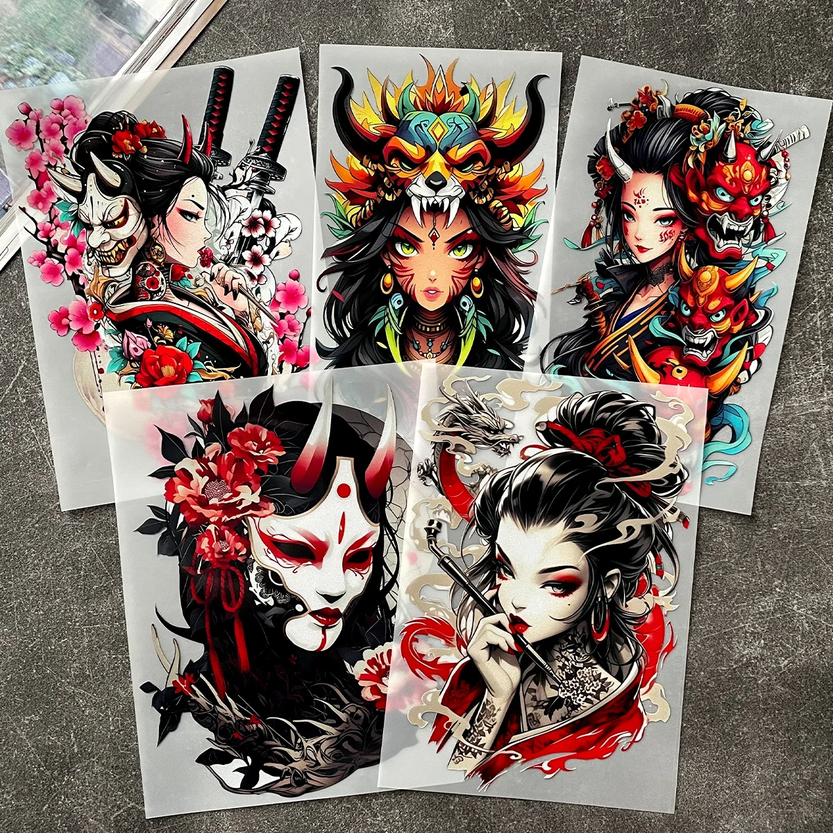 

JDM самурайская прическа кимоно пион светоотражающая виниловая наклейка авто кузов окно лобовое стекло декоративная наклейка автомобильные аксессуары