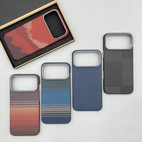 For iPhone 17 Pro Max phone case, carbon fiber Kevlar aramid fiber hard shell, lightweight business black protective cover