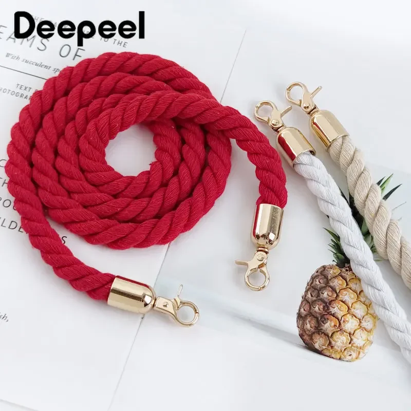 Deepeel 120cm Cotton Rope Cords Buckles Bag Strap for Women Handbag Handles Crossbody Chains Replacement DIY Parts Accessory