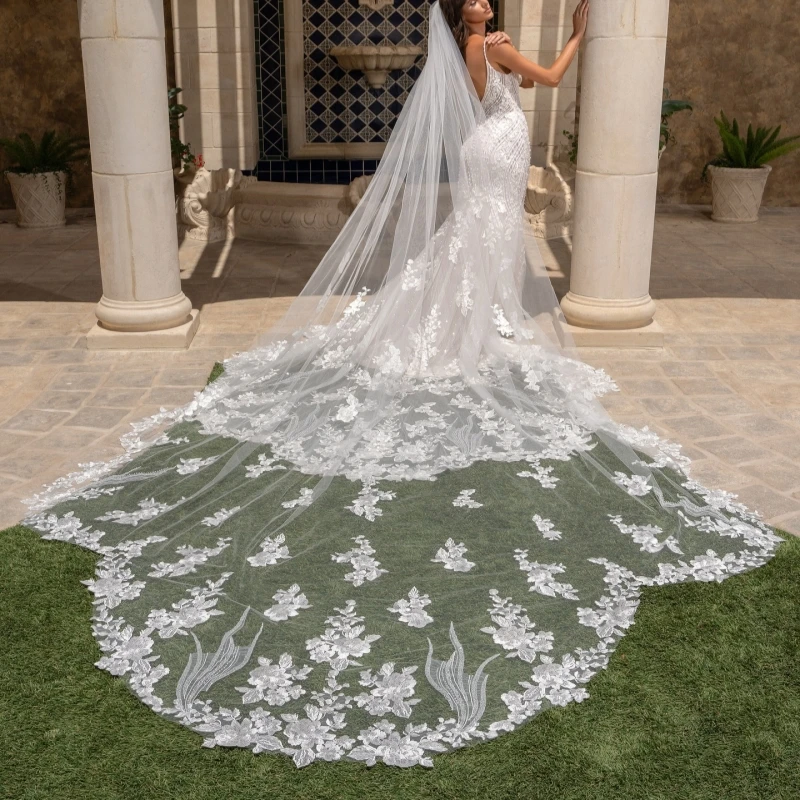 Роскошные белые свадебные платья в арабском стиле с русалкой в Дубае, аппликация, кружево, тюль, бисер, свадебное платье со шлейфом, свадебные платья, платья de