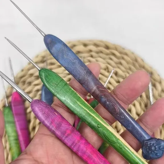 

Crochet Colored Wood Stable Wood Stainless Steel Tool Set Hand-woven Wool DIY Material Bag Hook Slippers Shoes