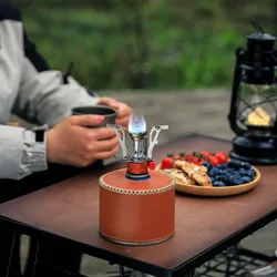 Outdoor picnic camping Integrated mini stove head Portable stove with electronic fire starter Cooktop Cookware for travel