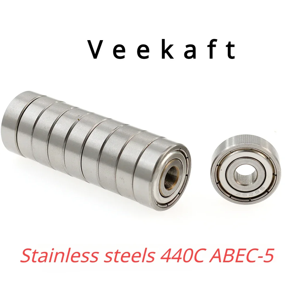 Veekaft Stainless Steel 440C ABEC-5 Miniature Deep Groove Ball Bearings S635zz 5mmx19mmx6mm 10pcs.