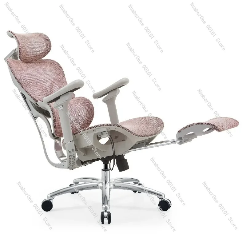 Ergonomic Pink Gaming Chair with Lumbar Support, Adjustable Swivel Office Computer Chair for Long Hour Study