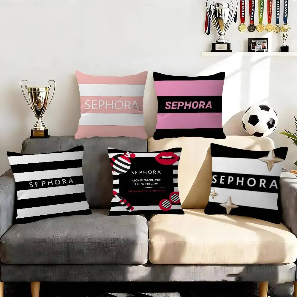 Classic logo s-Sephora Cushion  Cushion Cover Pillowcase Upholstery Sofa Throw Pillow Home Decor Pillowcas