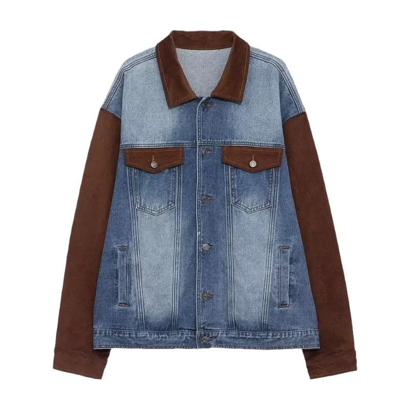 Denim jacket men's spring and autumn loose trendy jacket casual and versatile spring and autumn high street style couple jacket