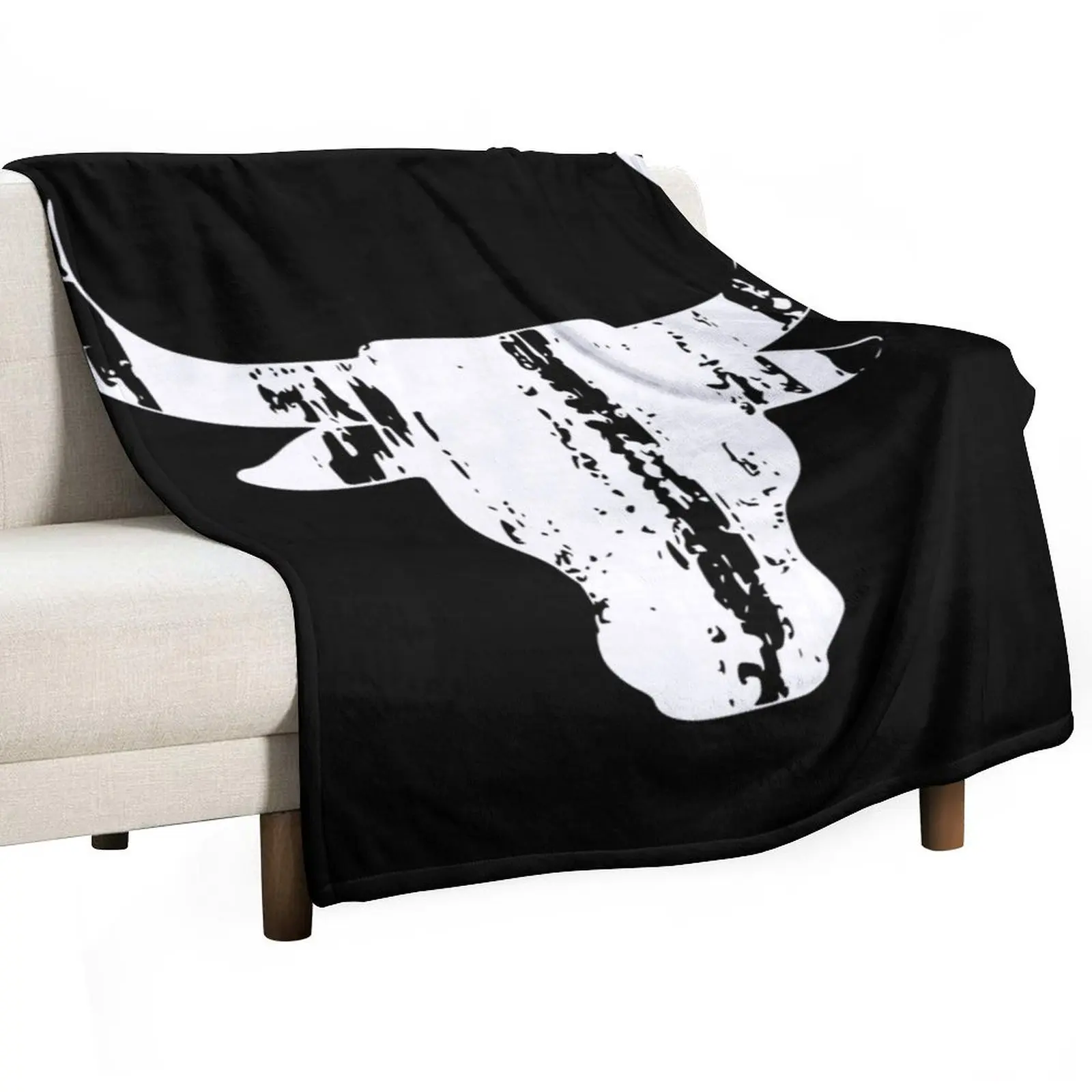 bull head horns vintage Throw Blanket Single Cute Polar Winter beds For Baby Sofa Blankets