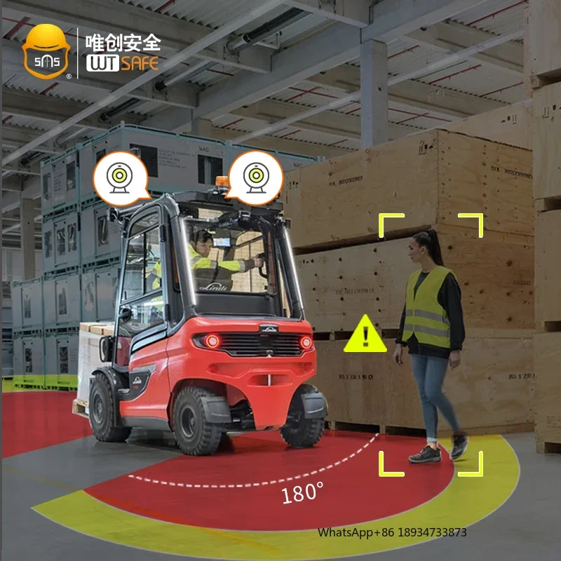 Mining Large Construction Loader Forklift Pedestrian Proximity Warning System AI Camera Blind Spot Detection System for Truck