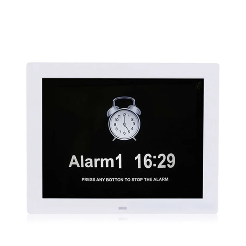 Wall Black Or White 12Inch Thin Weather Station Digital Photo Frame With Alarm Clock And Calendar Jpeg Mp3