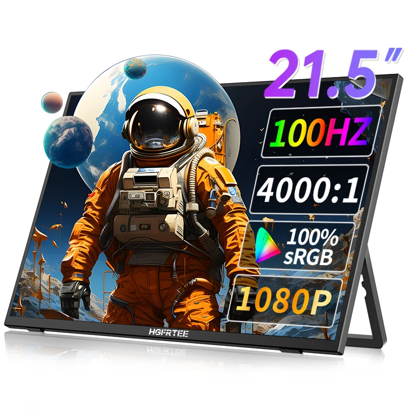 

HGFRTEE 21,5-дюймовый портативный монитор 100 Гц 100% RGB игровой дисплей с внешним экраном HDMI Type C для ноутбука Steamdeck MacBook