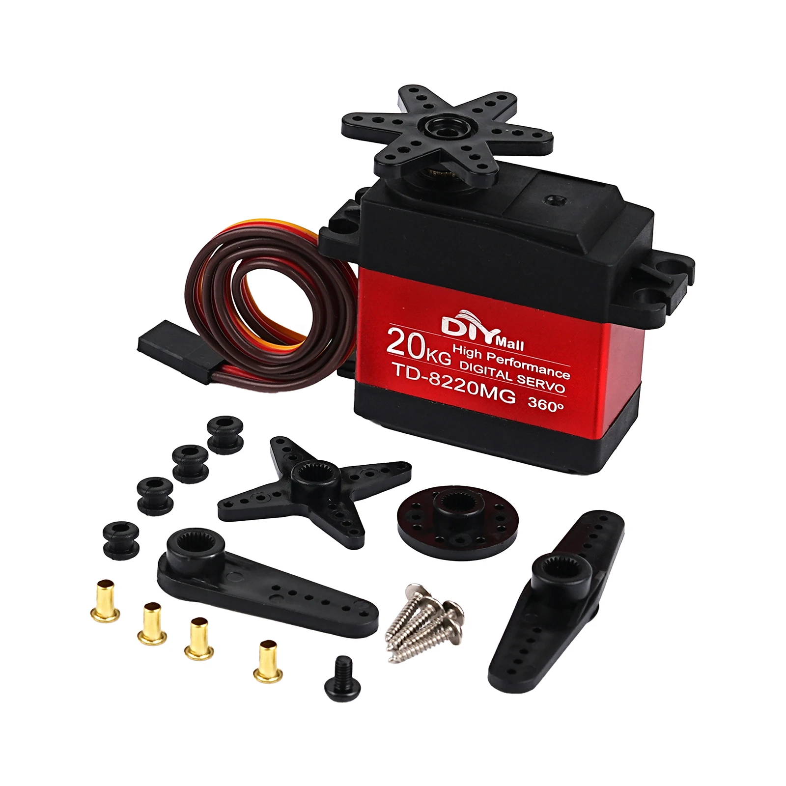 20kg.cm TD-8620MG 디지털 서보 메탈 기어 카본 브러쉬 모터 180 ° /270 ° /360 °   1/8 1/10 로봇 자동차 항공기용 RC 서보 부품