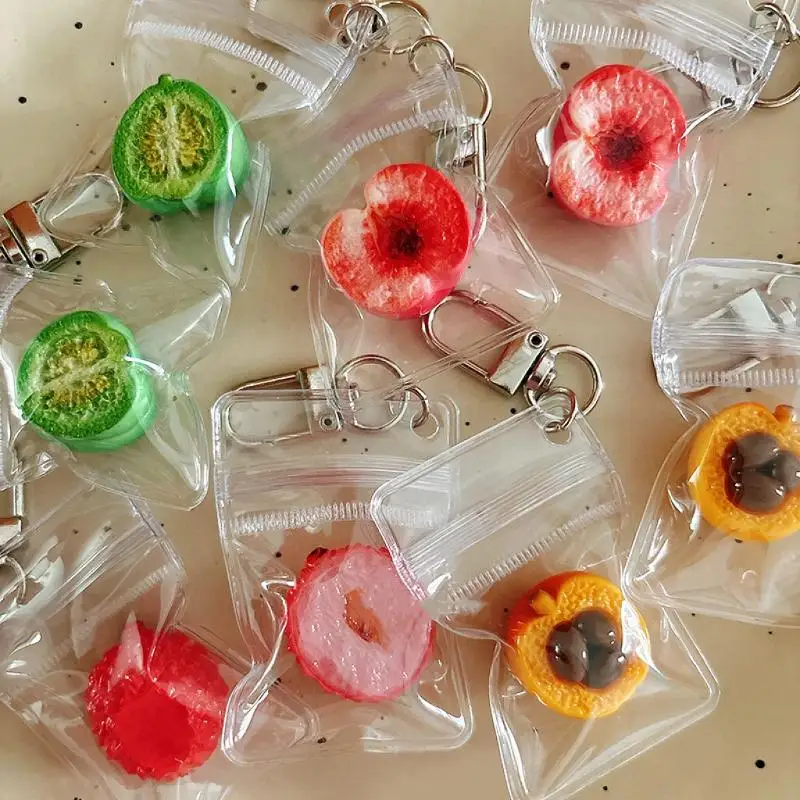 1 Stück Simulations-Schlüsselanhänger mit Guave, Banane, Papaya und Mango, Taschenanhänger, kreativer Rucksackanhänger und kleines Geschenk – Detail 4