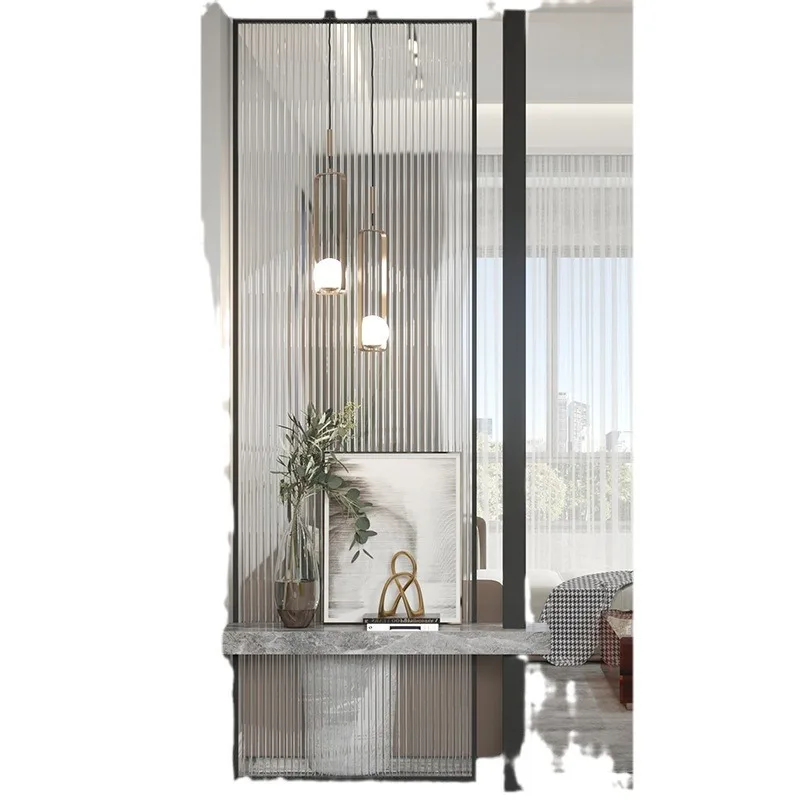 

The partition is simple and modern, and the living room blocks the entrance and entrance