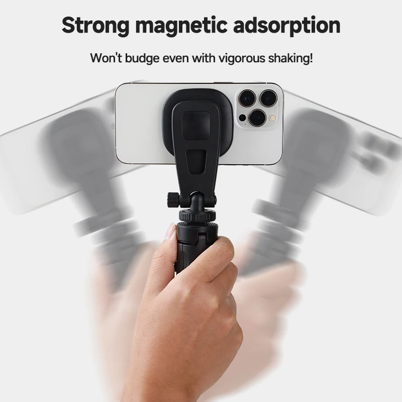 Magnetic Phone Tripod Stand for Live Streaming, Extendable Adjustable Height for TikTok YouTube Vlogging Selfie Outdoor