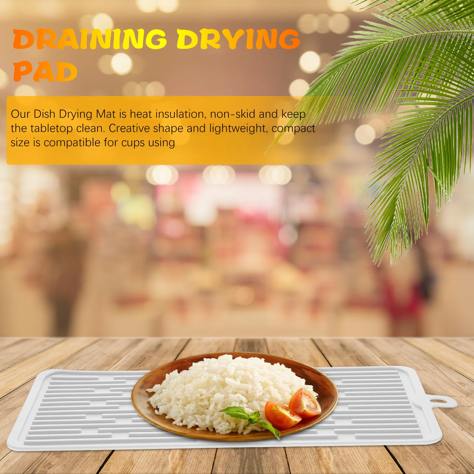 

Silicone Mat 2Mm Thick Kitchen Countertop Dish Pad Non-Slip Waterproof For Plates Cups Pans Dish Drying Mat Kitchen Drying