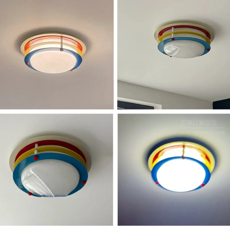 Memphis Art Colorful Dopamine Ceiling Light For Children's Room Decoration Minimalist Modern Bauhaus LED Ceiling Lamp