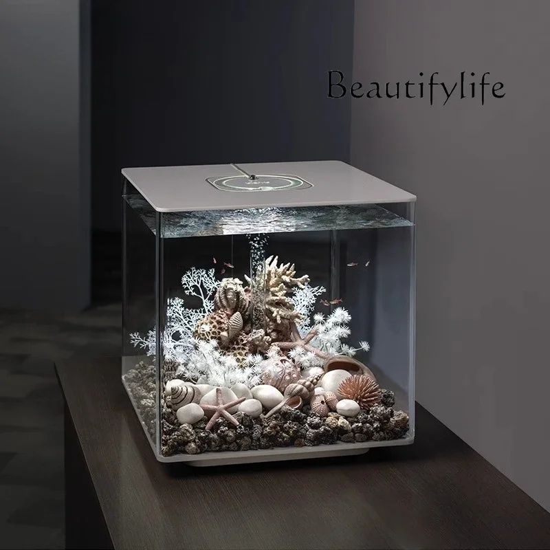 BJ 60 Liters Self-circulating Bottom Filter Desktop Ecological Micro-landscape Transparent Acrylic Fish Tank Aquarium
