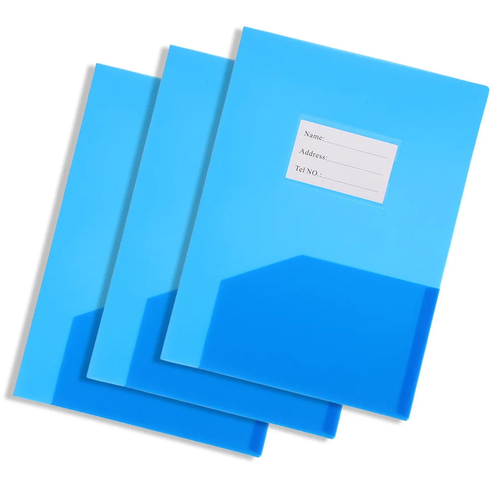 

3pcs A4 Material Folder For Office Pocket File Folders Blue Document Organizer Office Supplies Storage Files